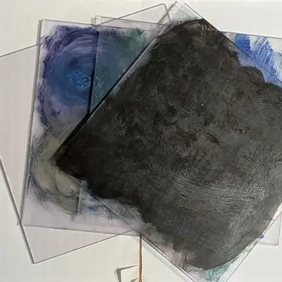 Colored panels of light.